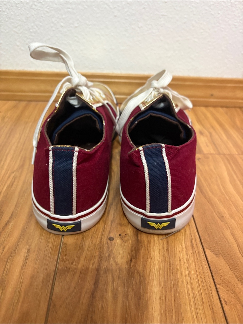 Wonder Woman Inspired Red & Gold Low-Top Sneakers - Picture 4 of 6